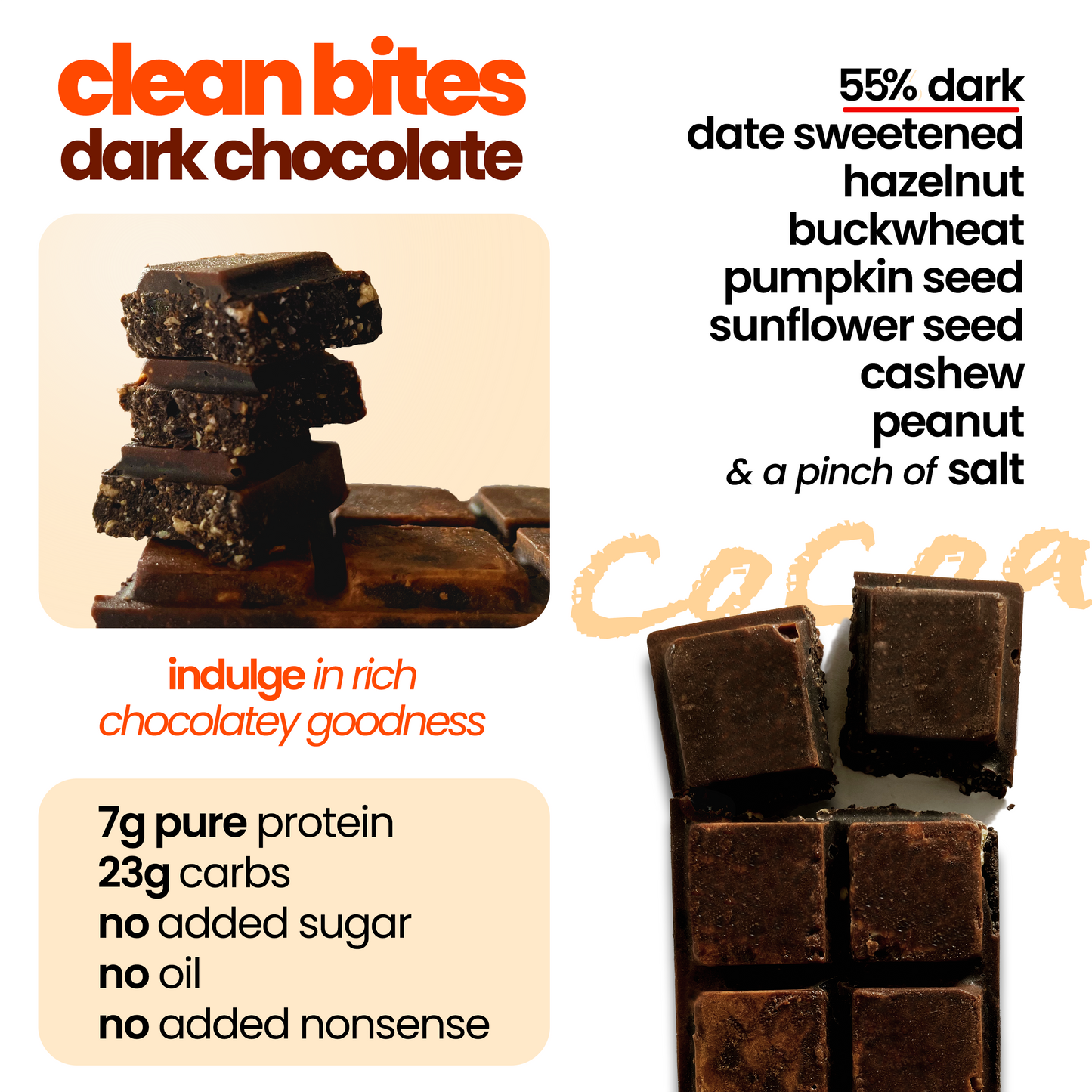 Dark Chocolate - Hazelnut (50g) | 7g Protein